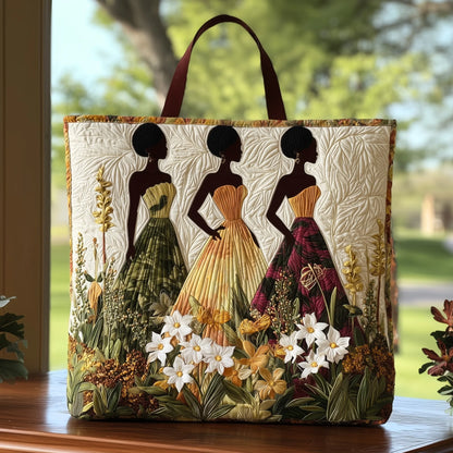 Golden Queens Quilted Tote Bag