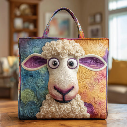 Quirky Sheep Quilted Tote Bag