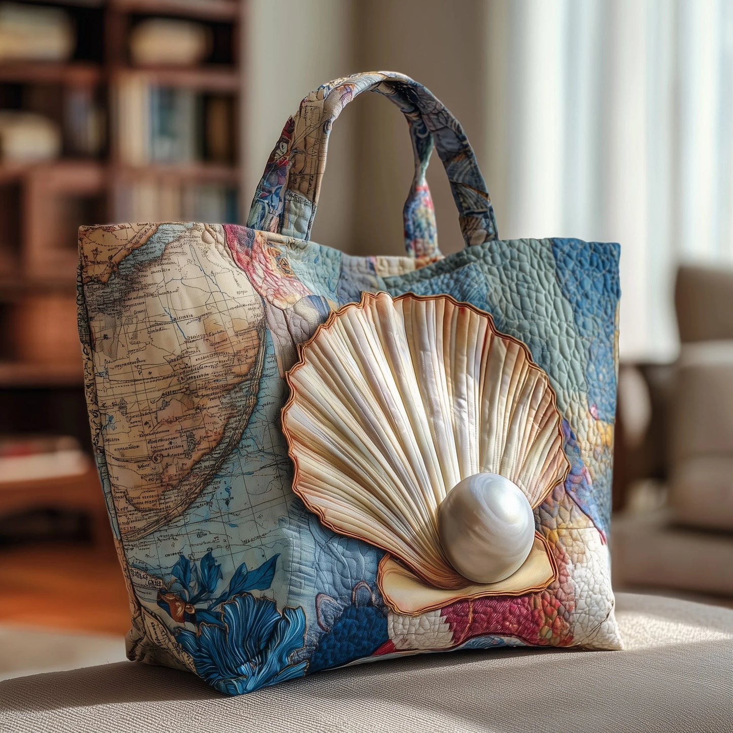 Ocean Breeze Quilted Tote Bag