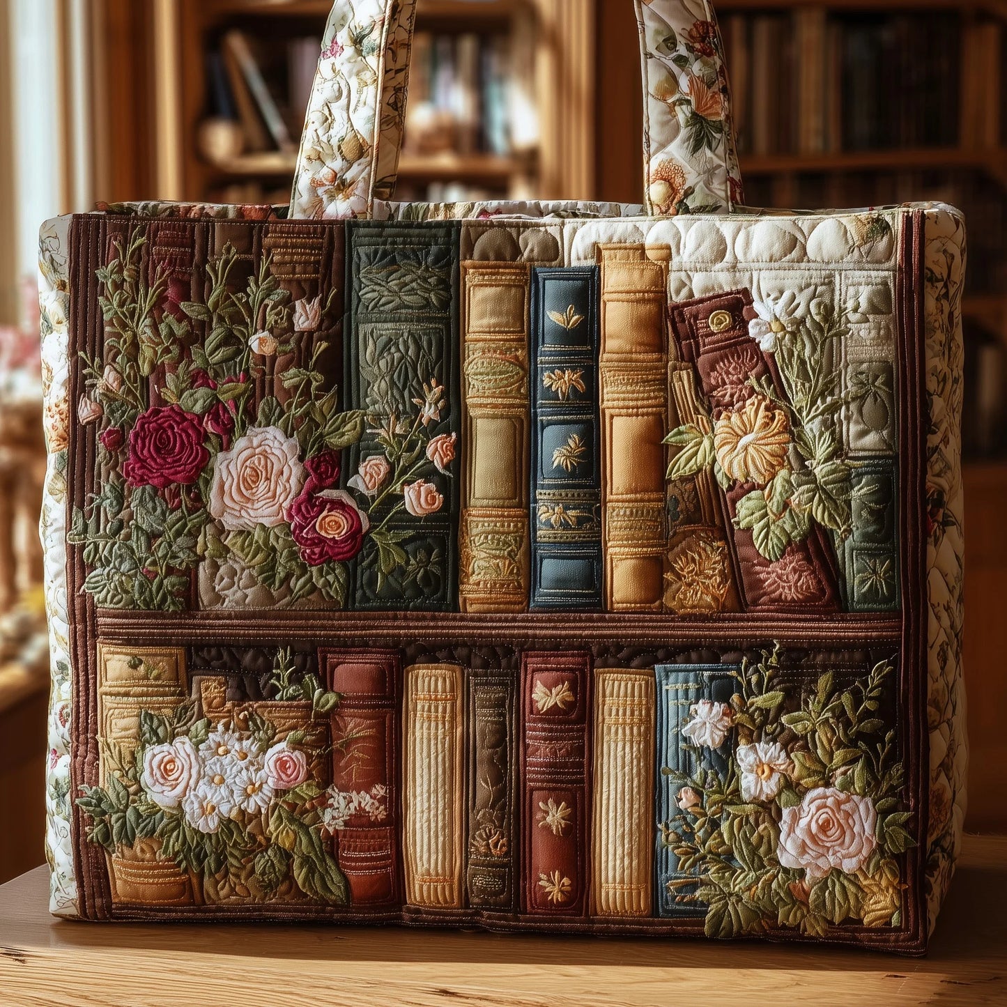 Book Haven Quilted Tote Bag