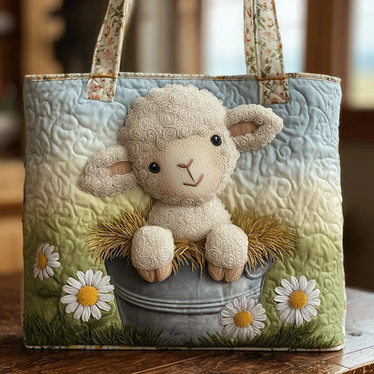 Farm Sheep Quilted Tote Bag
