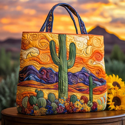 Amber Horizon Quilted Tote Bag