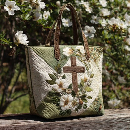 Anointed Pattern Quilted Tote Bag