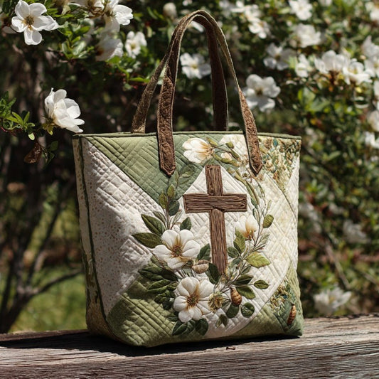 Anointed Pattern Quilted Tote Bag