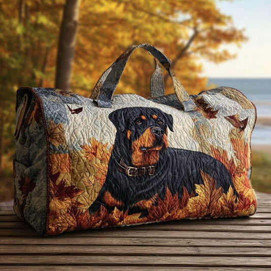Autumn Breeze Rottweiler Quilted Duffle Bag