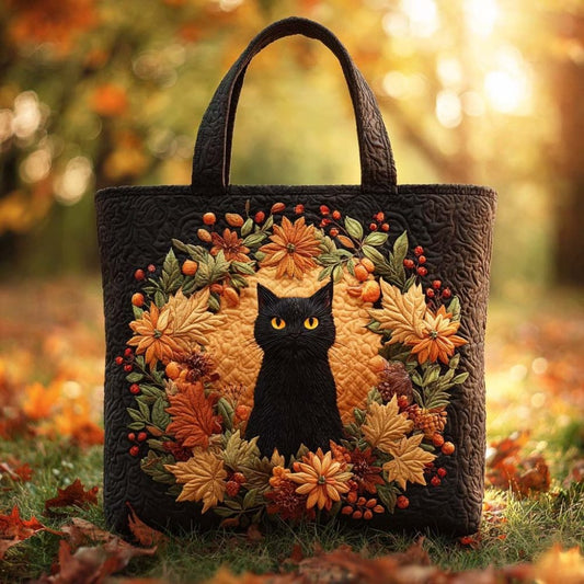 Autumn Whiskers Quilted Tote Bag