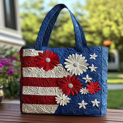 Bloom Of Liberty Quilted Tote Bag