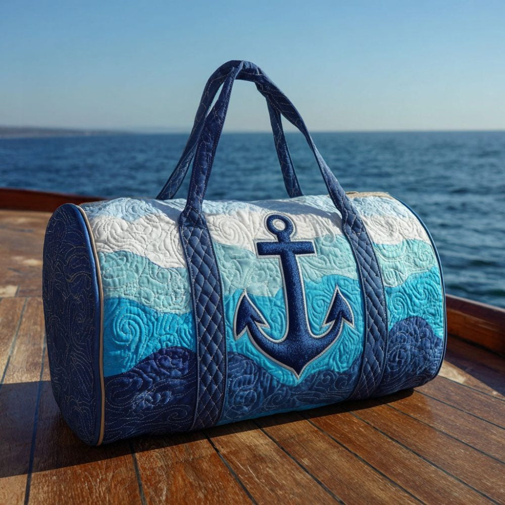 Blue Anchor Quilted Duffle Bag
