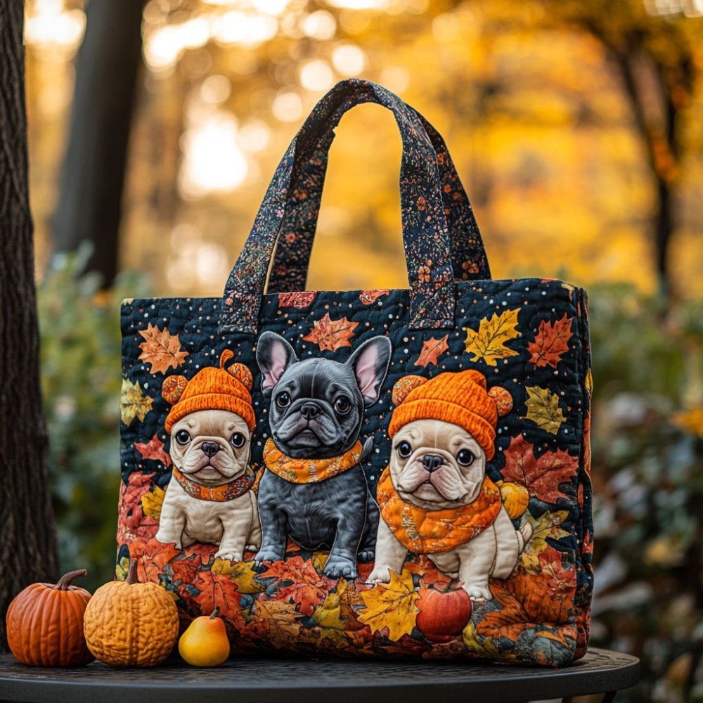 Bonjour Autumn Quilted Tote Bag