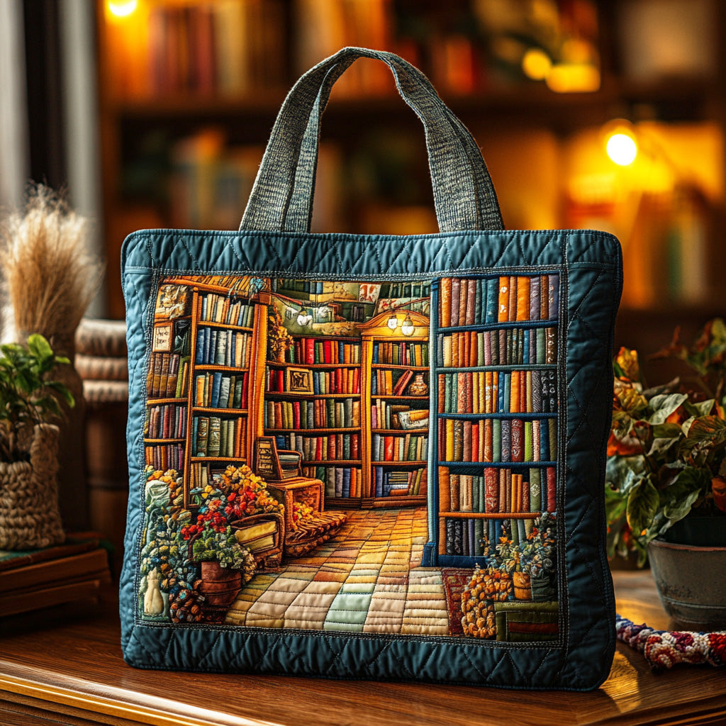 Book Store Quilted Tote Bag NCU0NTD1293
