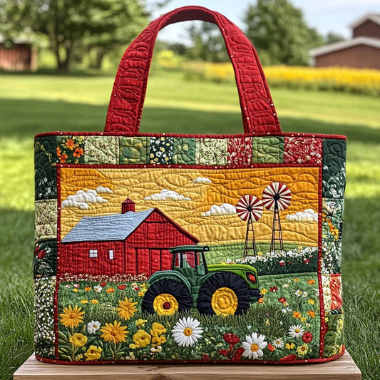 Countryside Charm Quilted Tote Bag