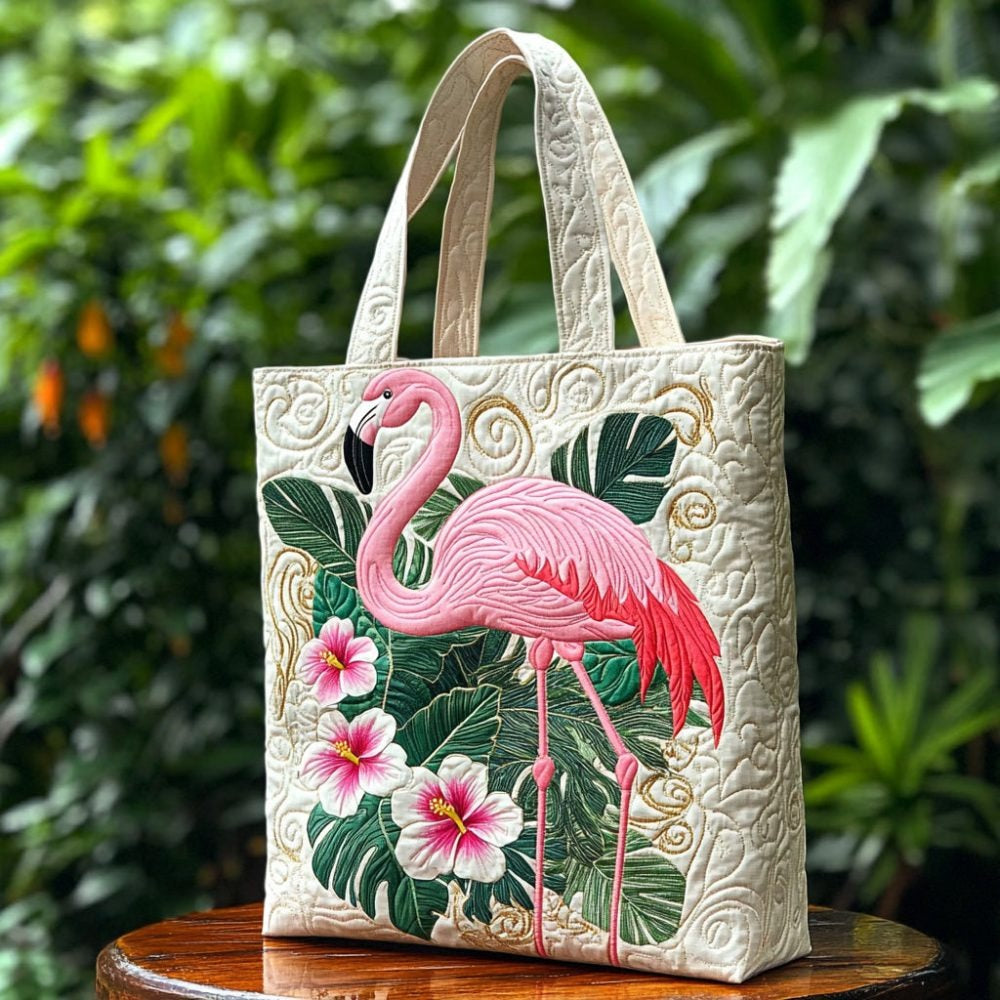 Flamingo Twist Quilted Tote Bag