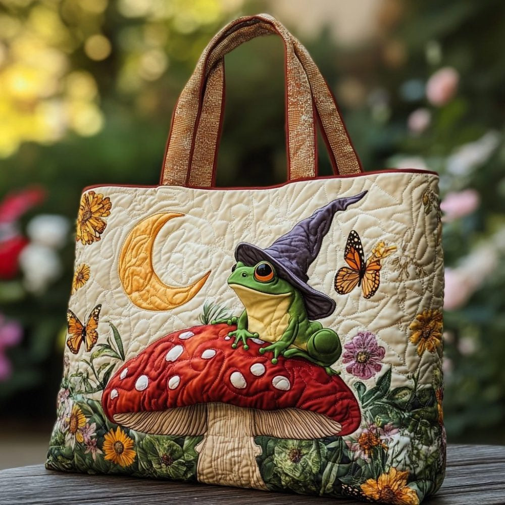 Frog Meadow Quilted Tote Bag