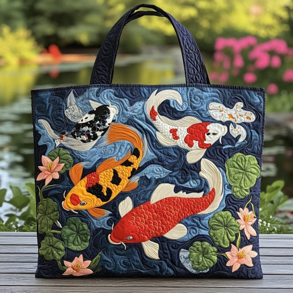 Koi Spirit Quilted Tote Bag