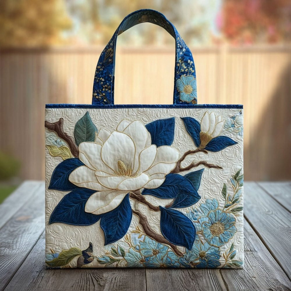 Magnolia Peace Quilted Tote Bag
