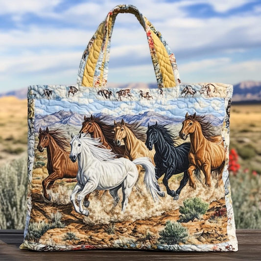 Moon Horse Quilted Tote Bag