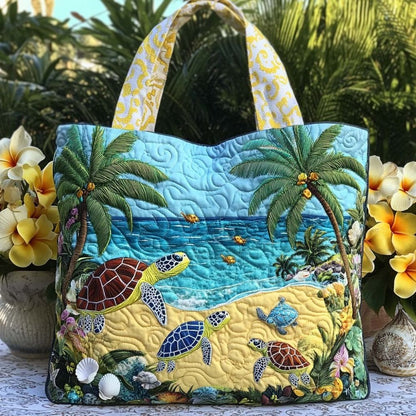 Sea Turtle Dreams Quilted Tote Bag