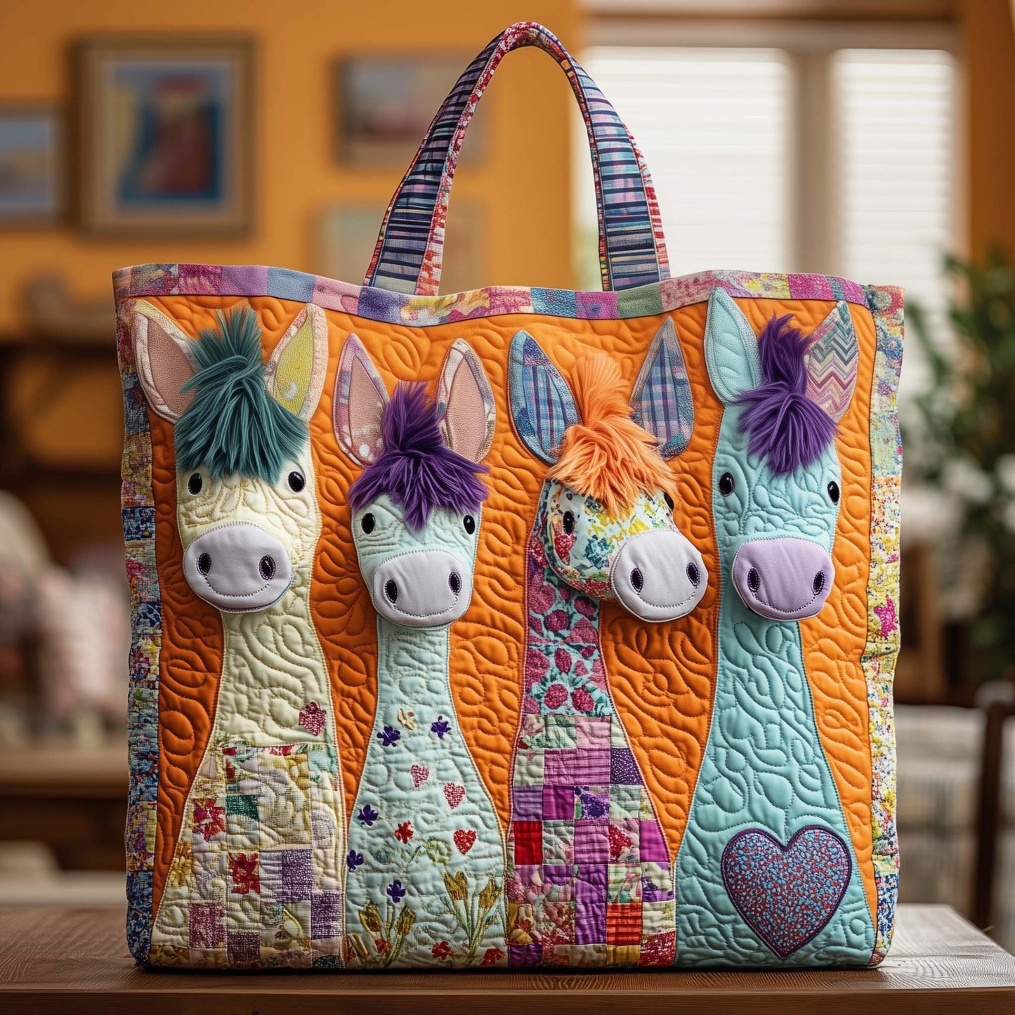 Funkey Donkey Quilted Tote Bag
