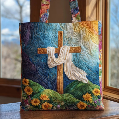 Chritian Cross Quilted Tote Bag