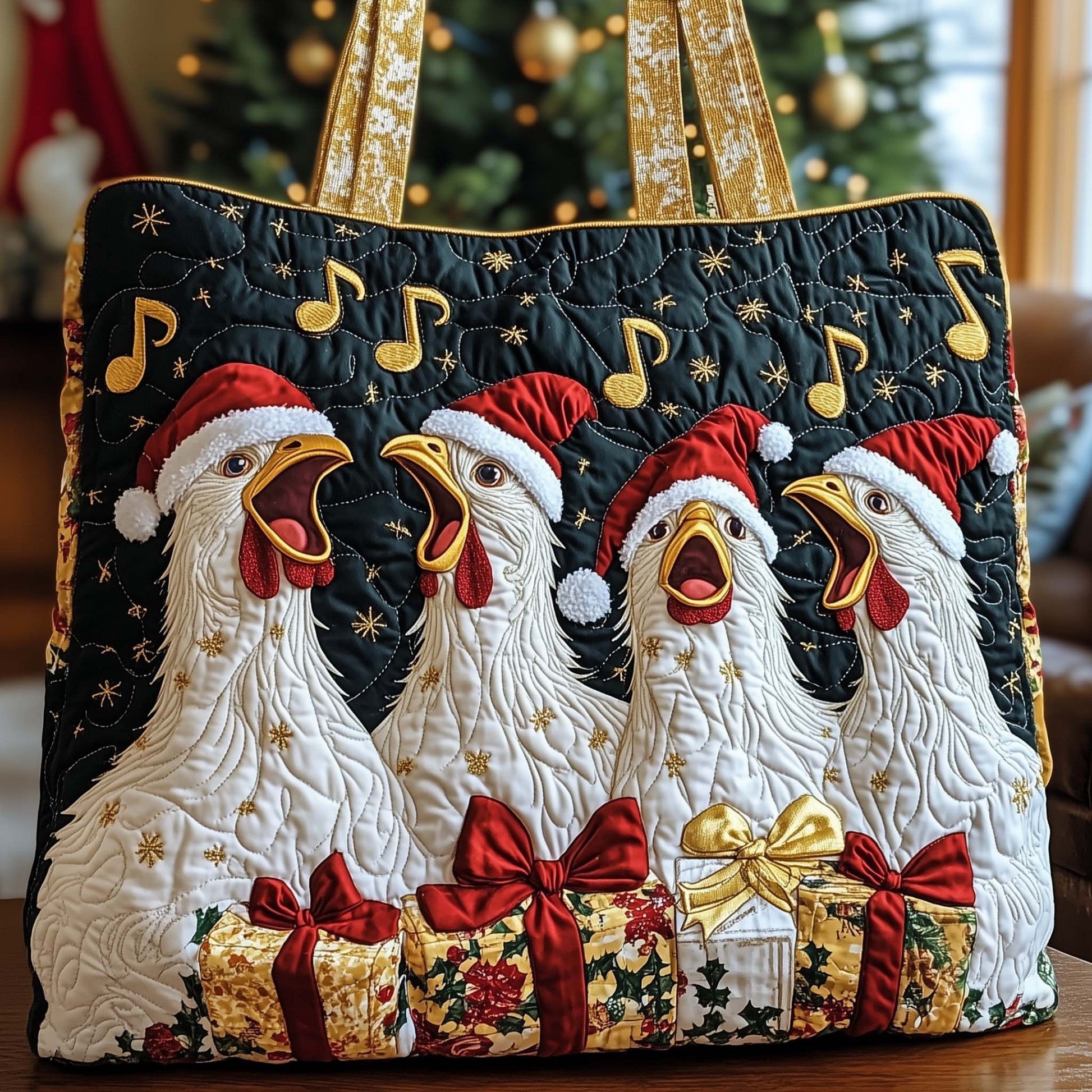 Chicken Choir Quilted Tote Bag GFTONT4645