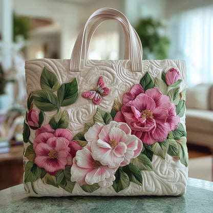Camellia Quilted Tote Bag