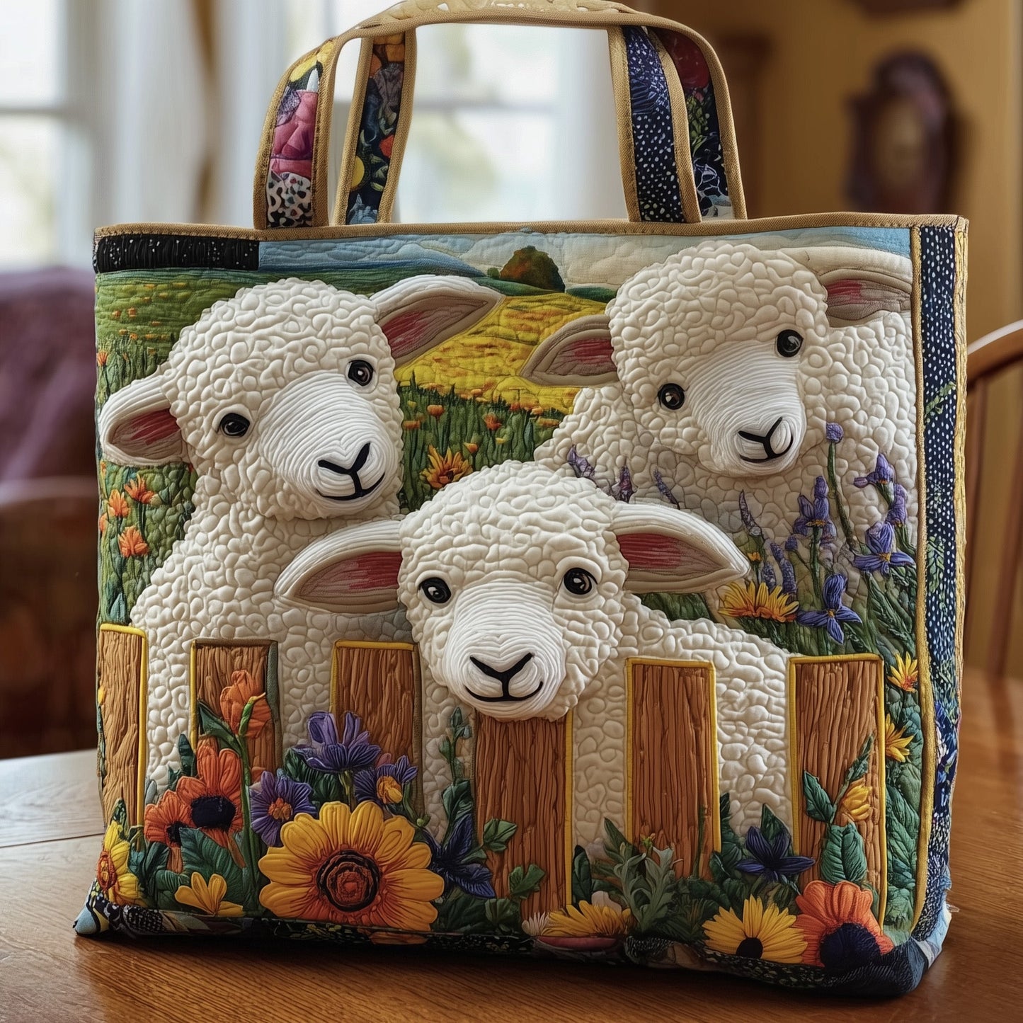 Sheep Quilted Tote Bag