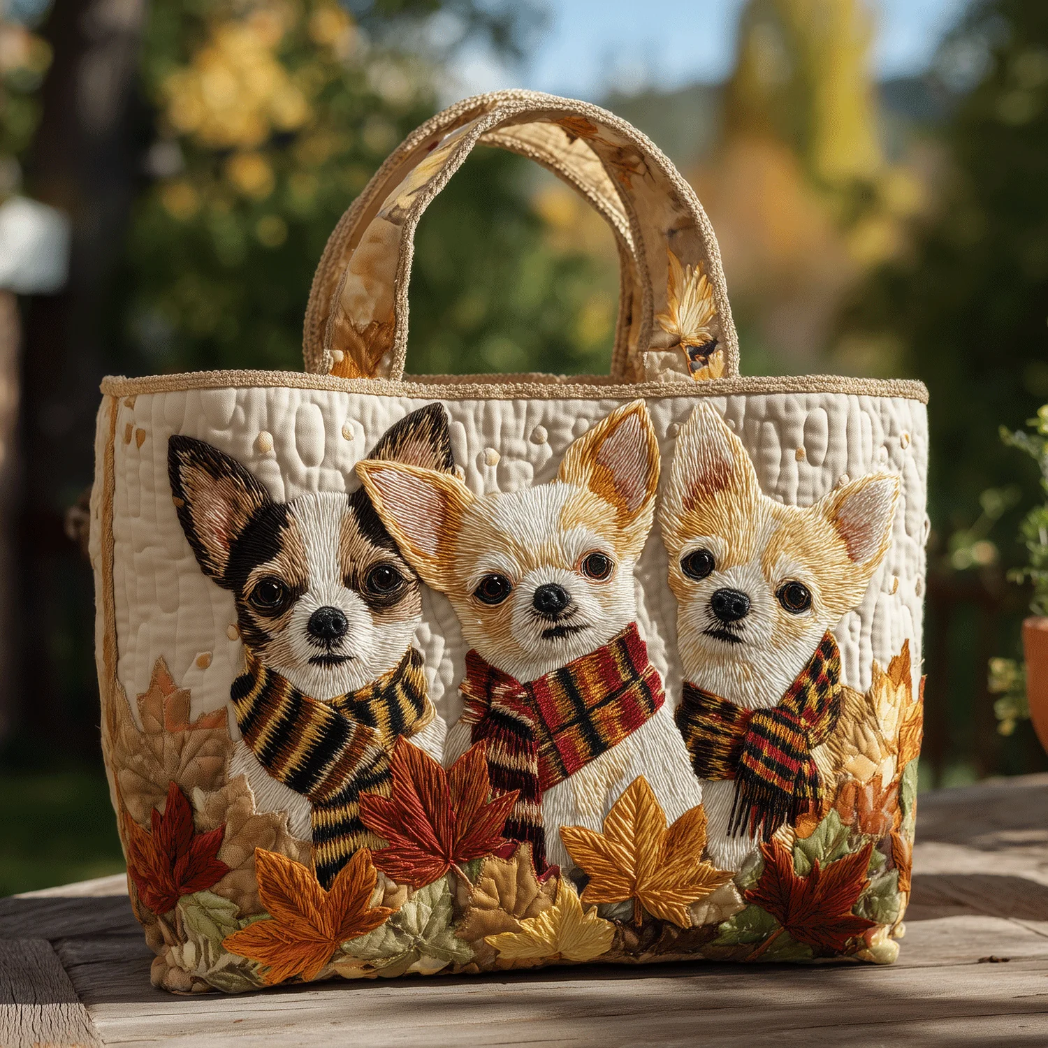 Cozy Chihuahua Quilted Tote Bag