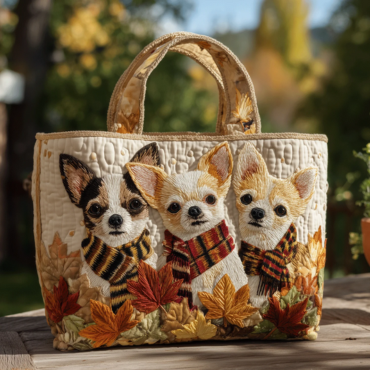 Cozy Chihuahua Quilted Tote Bag
