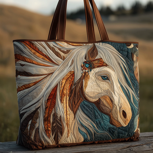 Sacred Horse Trail Quilted Tote Bag