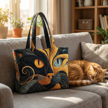 Catitude Quilted Tote Bag