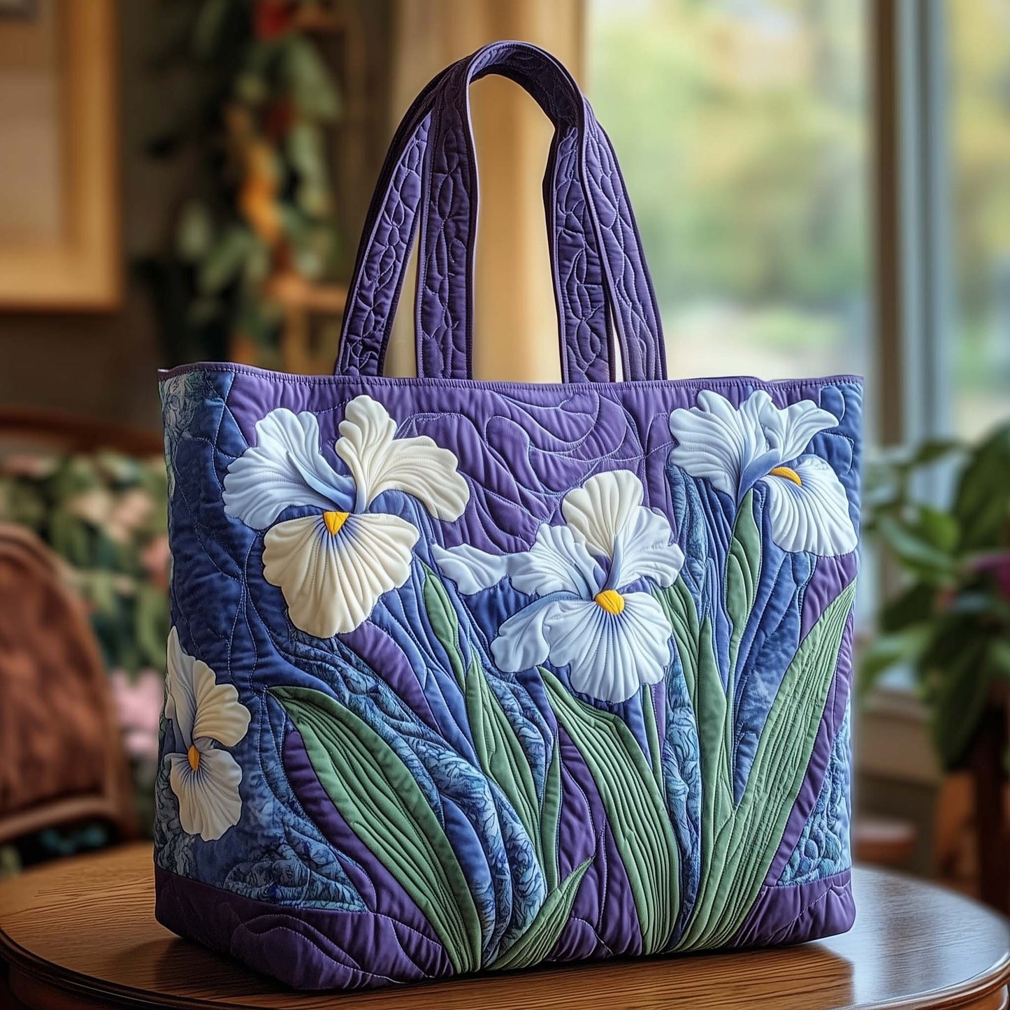 Iris Quilted Tote Bag