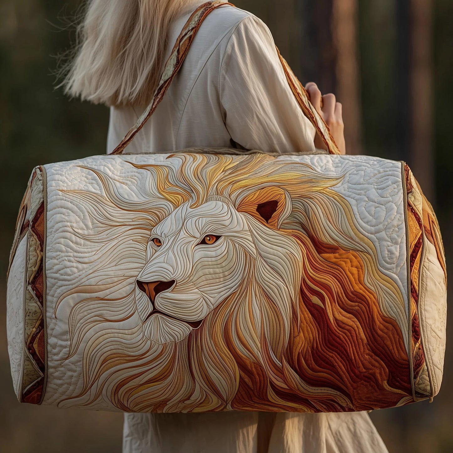 Lion Quilted Duffle Bag