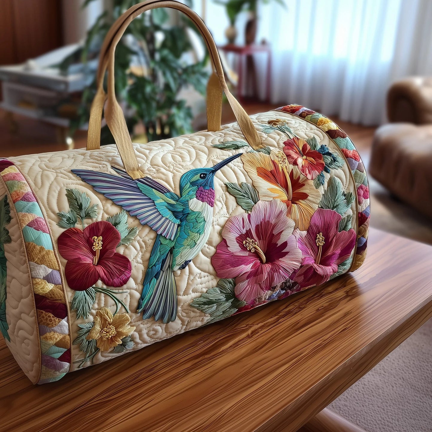 Hummingbird Quilted Duffle Bag