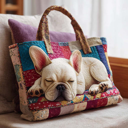 Bulldog Quilted Tote Bag